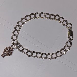 Sterling silver Bracelet with charm Basket Flowers